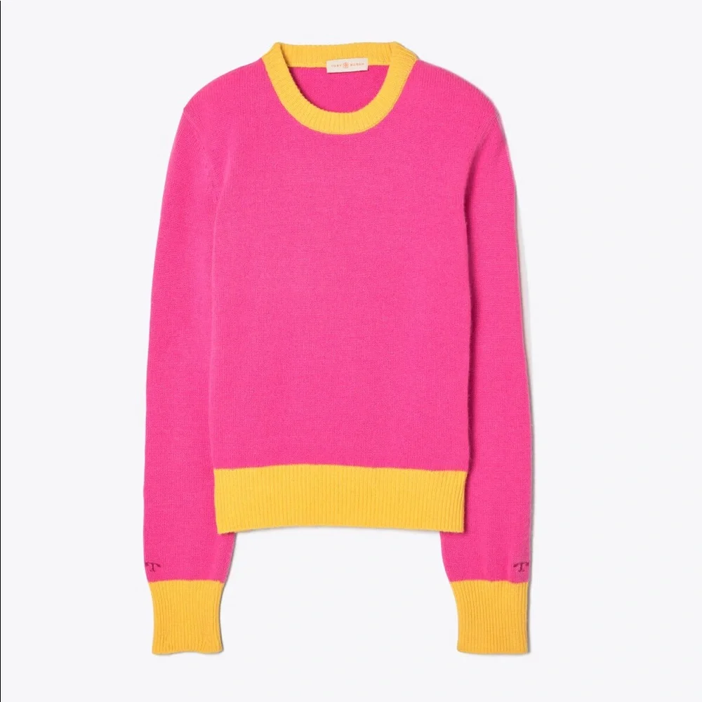 NWT Tory Burch Cashmere Color-block Sweater Pullover